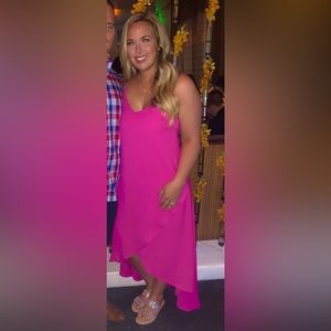 Lulus hot pink hi lo maxi